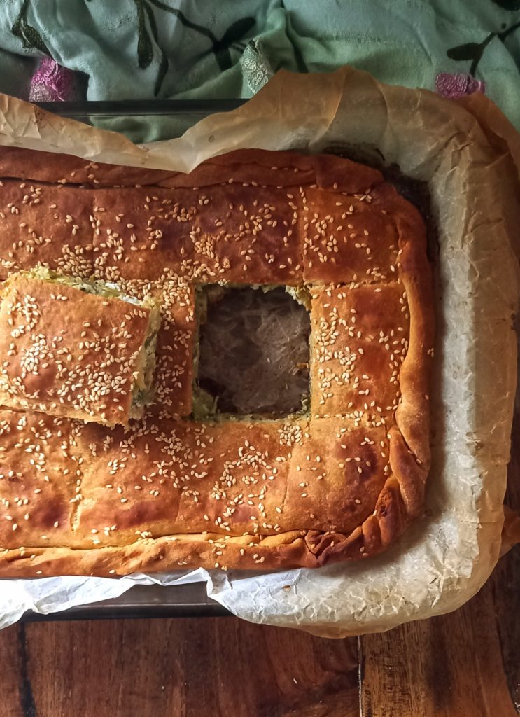 Πρασόπιτα με φύλλο από ζύμη κουρού